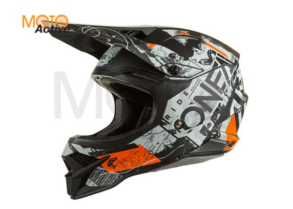 Шлем кроссовый O'NEAL 3Series Scarz, серый/оранжевый